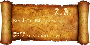 Komár Mónika névjegykártya